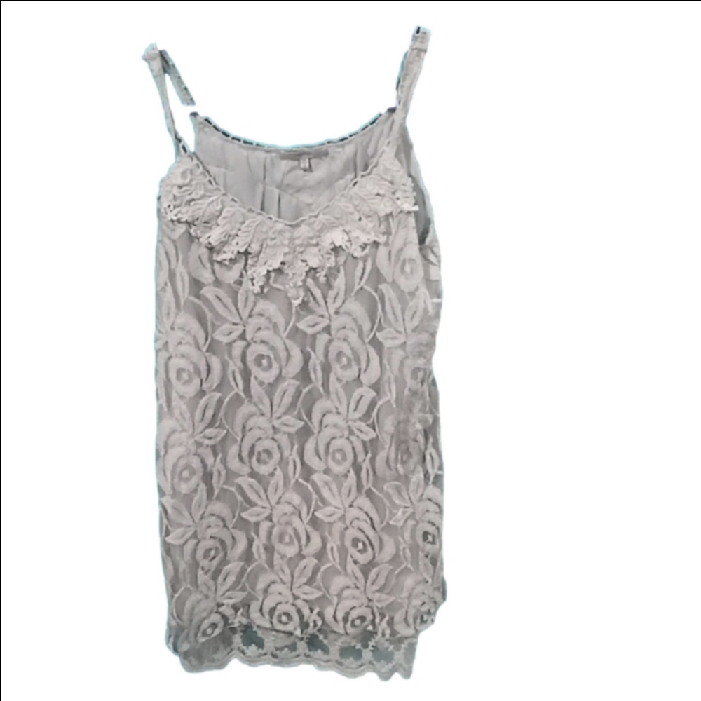 (97) MYSTREE OFF WHITE ALL LACE DRESS/ TUNIC FULLY LINED KNEE LENGTH SIZE MEDIUM